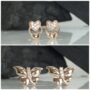 Premium Rose Gold Stud Earrings Set – Heart & Butterfly Combo Pack - Buy Online at Alikart
