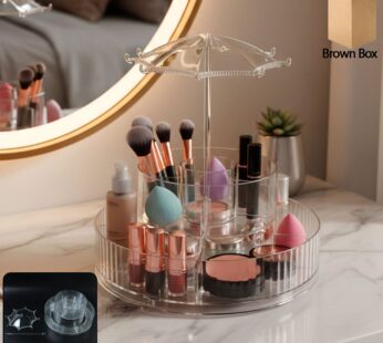 Rotating Makeup Organizer Stand – 360° Multi-Layer Vanity Storage
