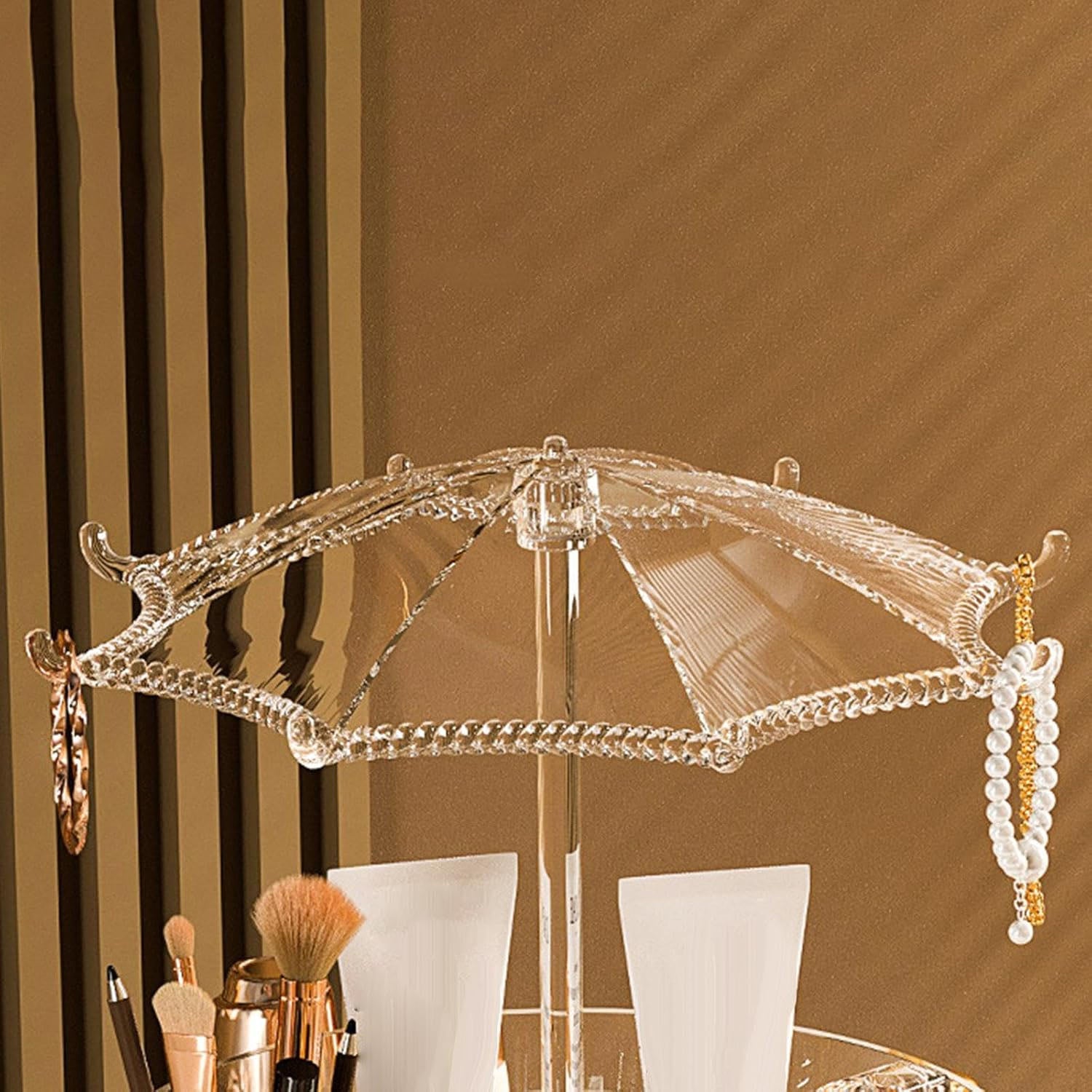 Rotating Makeup Organizer Stand – 360° Multi-Layer Vanity Storage - Detailed Feature View 2