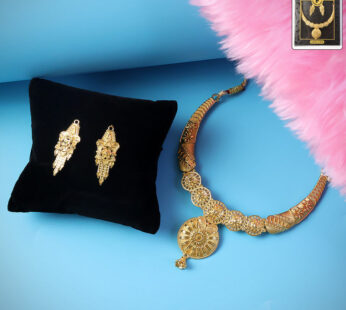 Round Emblem Choker Necklace Set – Stylish Festive Traditional Jewellery