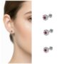 Premium Ruby Flower Stud Earrings – Silver Plated Flat Back Combo Pack of 3 - Buy Online at Alikart