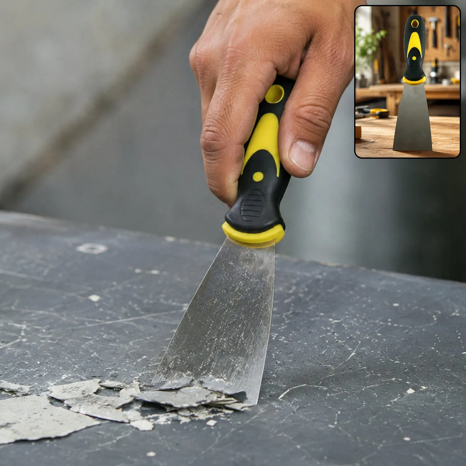Premium Stainless Steel Wide Blade Putty Knife Scraper with Ergonomic Handle (1 Pc) - Buy Online at Alikart