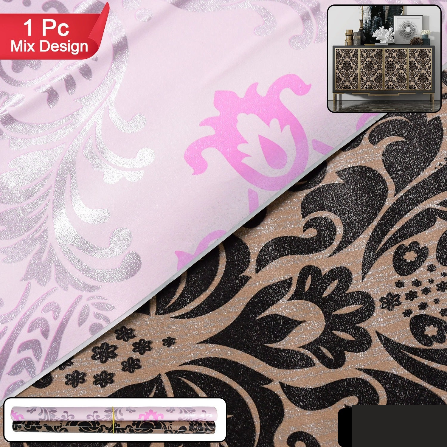 Self-Adhesive Decorative Wallpaper Roll – Waterproof, Easy Peel & Stick - Detailed Feature View 1