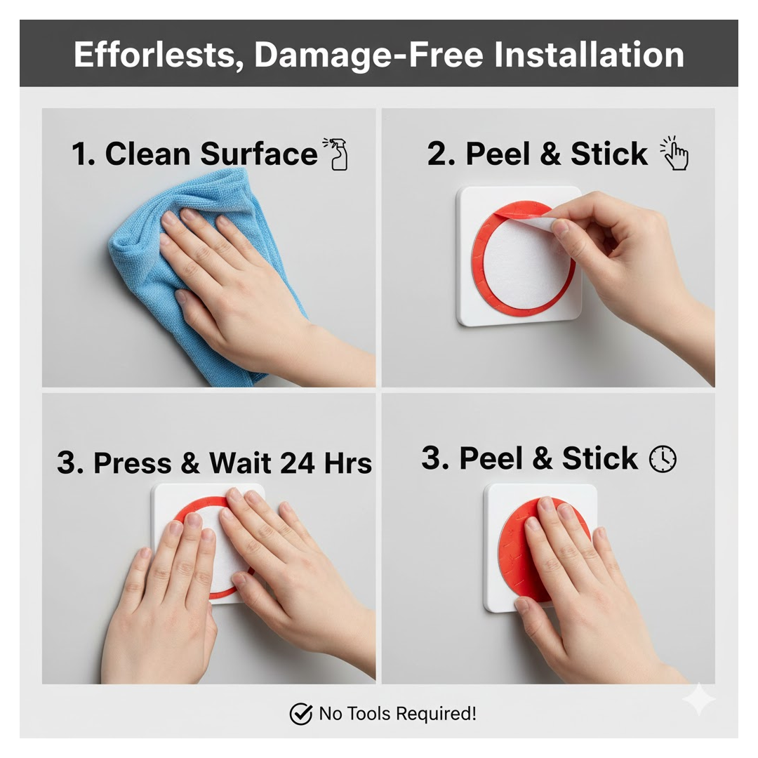 Self-Adhesive Strong Wall Hooks – Heavy Duty & Multipurpose - Detailed Feature View 4