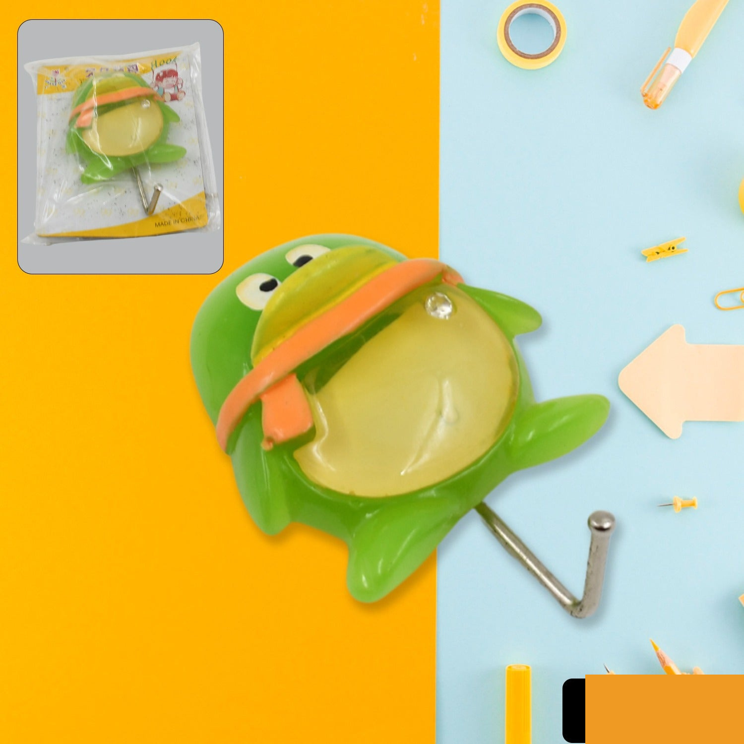 Self-Adhesive Wall Hooks – Multipurpose Frog Design | GlimmerHome - Detailed Feature View 1
