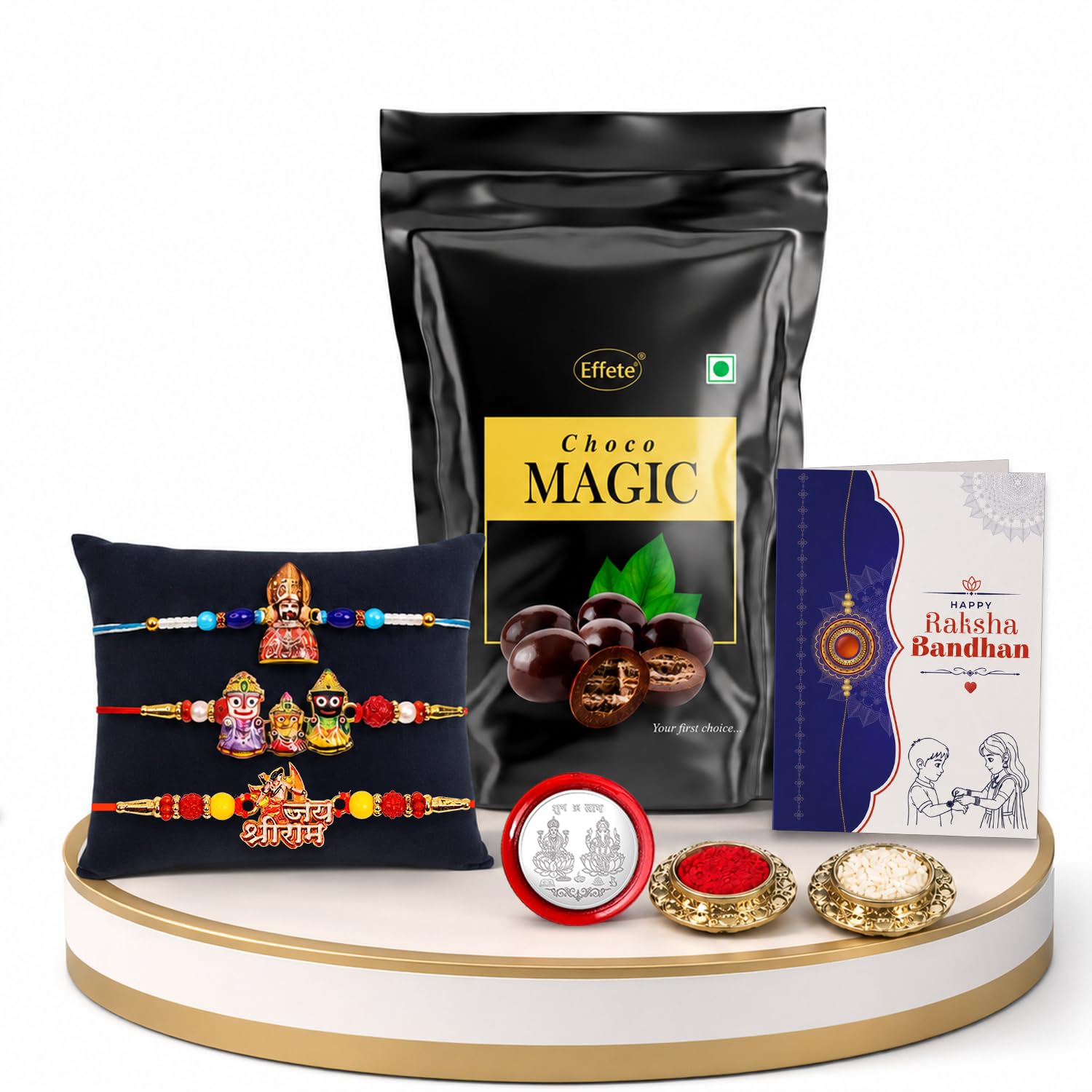 Shri Ram Rakhi Combo – Raksha Bandhan Gift Set with Chocolates - Detailed Feature View 4
