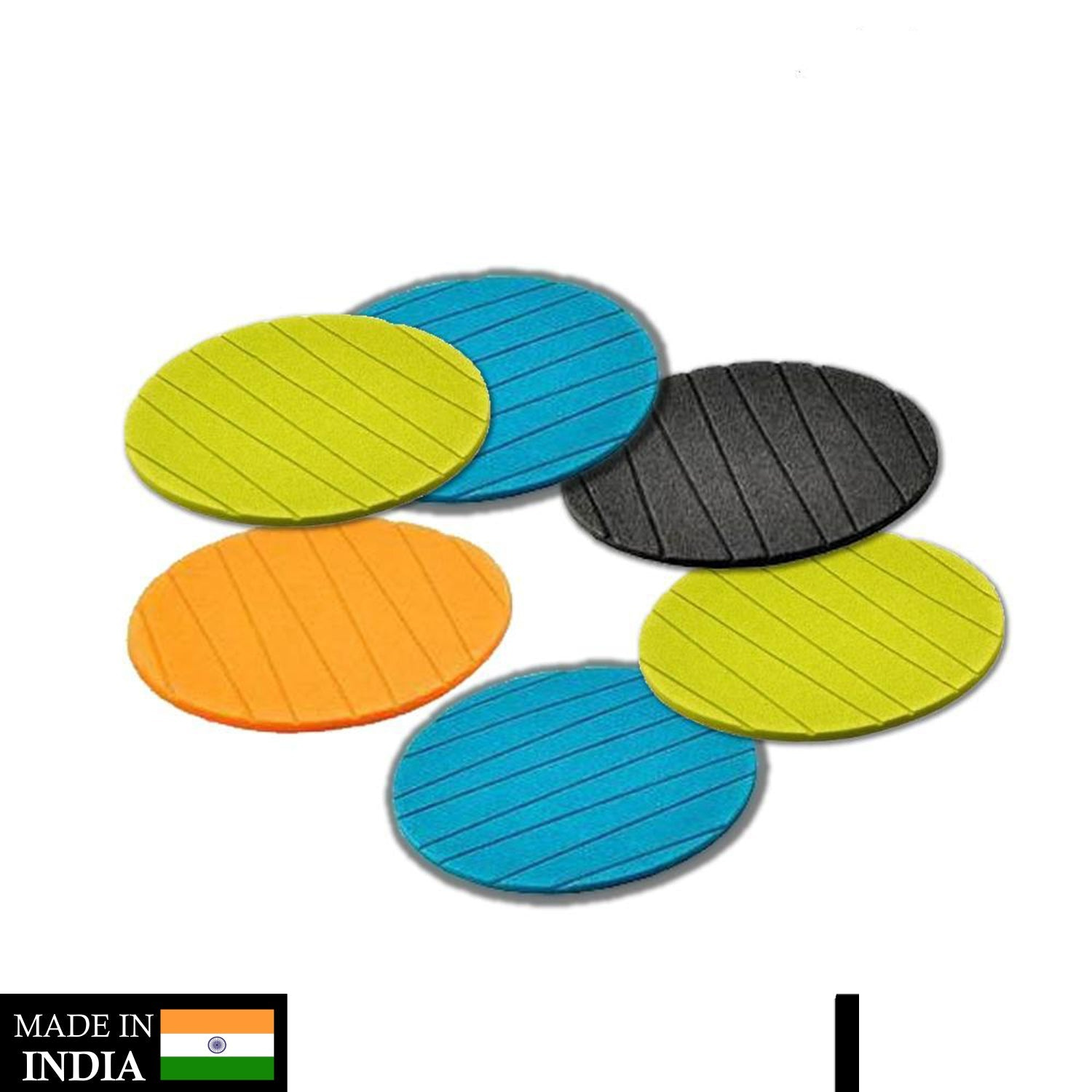 Silicone Coasters (6 Pcs) – Heat-Resistant Round Mats | Styleva - Detailed Feature View 3