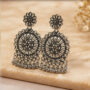 Premium Silver Oxidised Floral Jhumka Earrings for Women Traditional Jewellery - Buy Online at Alikart