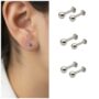 Premium Silver Plated Labret Studs – Comfortable Flat Back Earrings Combo Pack - Buy Online at Alikart