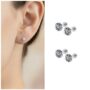 Premium Silver Plated Round AD Solitaire Stud Earrings – Combo Pack of 3 - Buy Online at Alikart