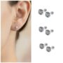 Premium Silver Plated Round CZ Stud Earrings – Combo Pack of 6 for Women - Buy Online at Alikart