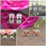 Premium Silver Stud Earrings Set – Sparkling Butterfly & Flower Pack of 4 - Buy Online at Alikart