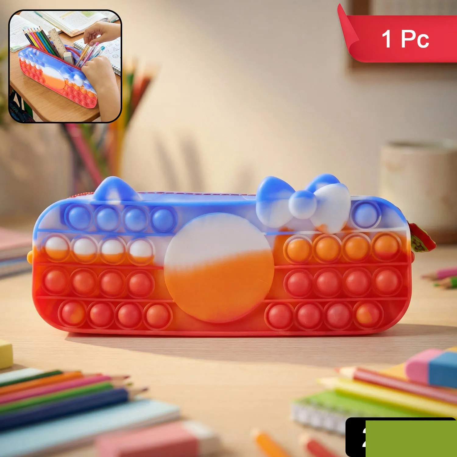 Pop It Pencil Pouch – Stress-Relief Fidget Storage for Kids - Detailed Feature View 1