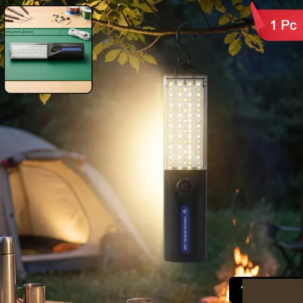 LED Rechargeable Working Lamp with Hanging Hook for Camping Garage (1 Pc)