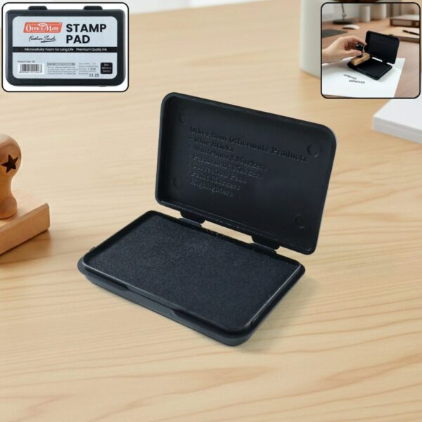 Small Stamp Pad – Long-Life Black Ink with Feather Touch Foam