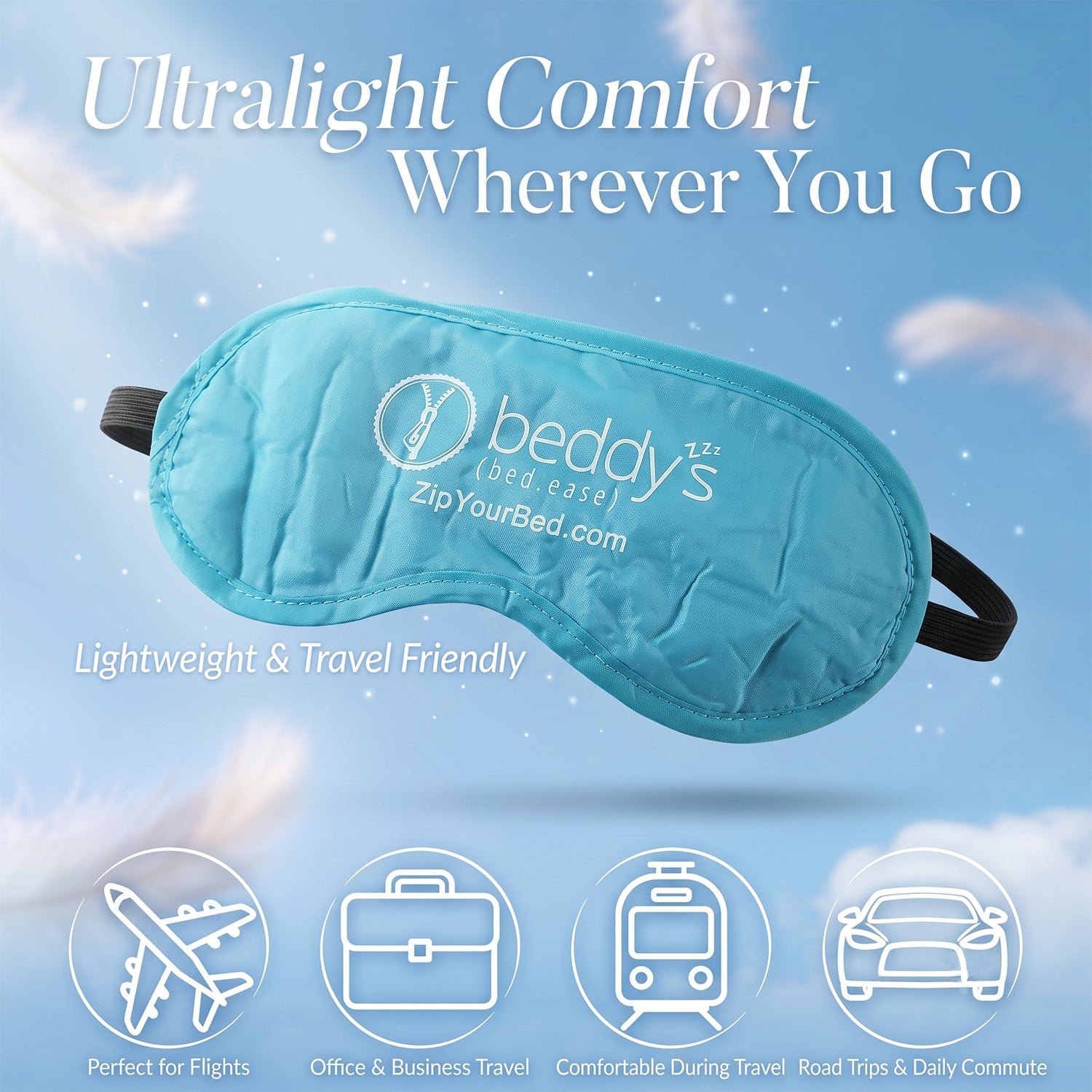 Soft Sleep Eye Mask Light Blocking Padded Eye Cover with Elastic Strap (1 Pc) - Detailed Feature View 2