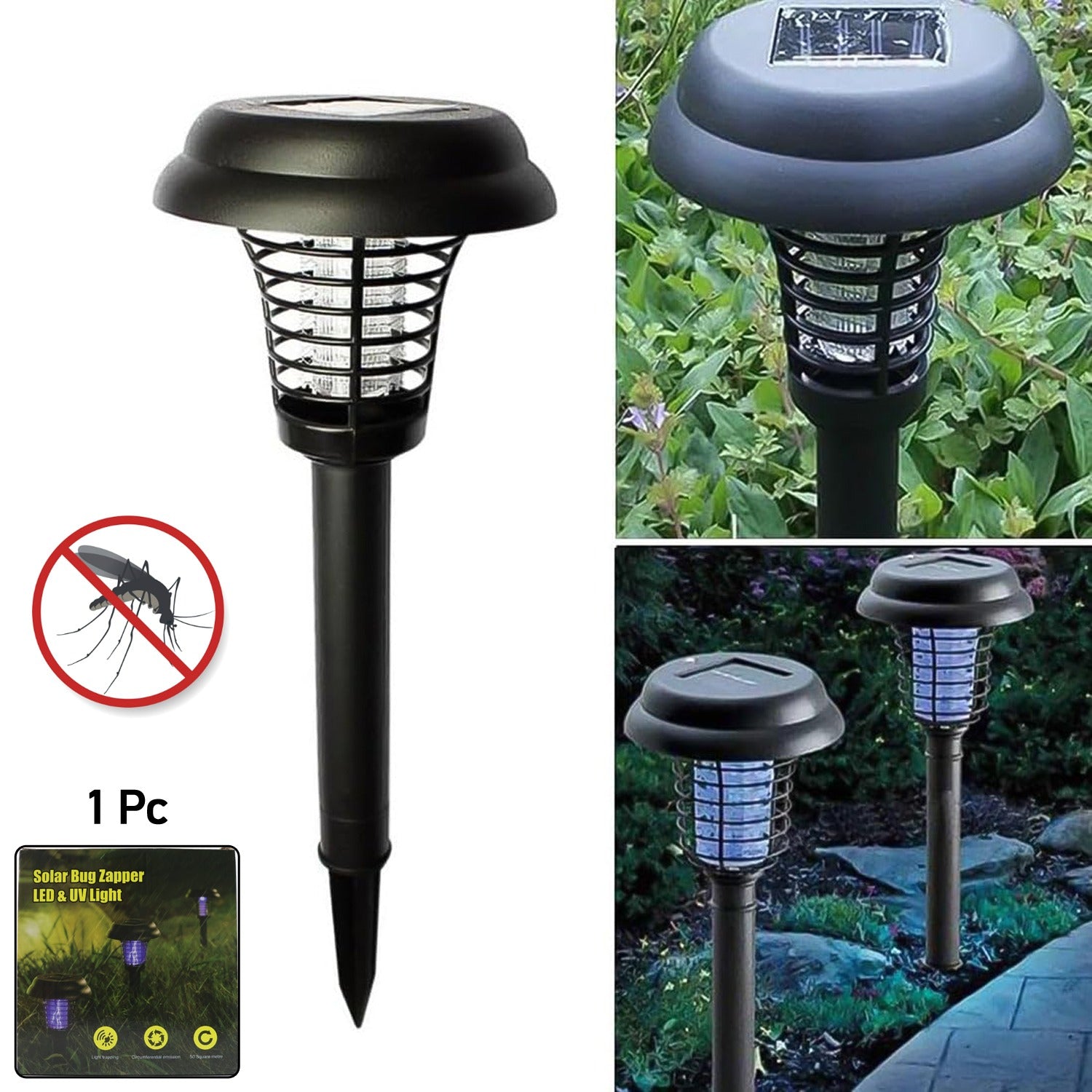 Premium Solar Mosquito Trap Light – UV LED Solar Powered Bug Zapper - Buy Online at Alikart