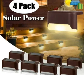 4 Pcs LED Solar Deck Lights – Weatherproof Outdoor Solar Step Lights for Pool, Stairs, Garden Pathway & Fence Lighting