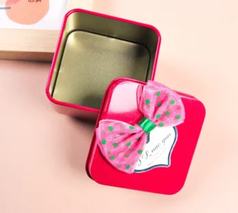 Square Tin Gift Box – Premium Metal Gift Packaging Box for Chocolates, Jewelry & Party Favors (Random Color-Pack of 1)
