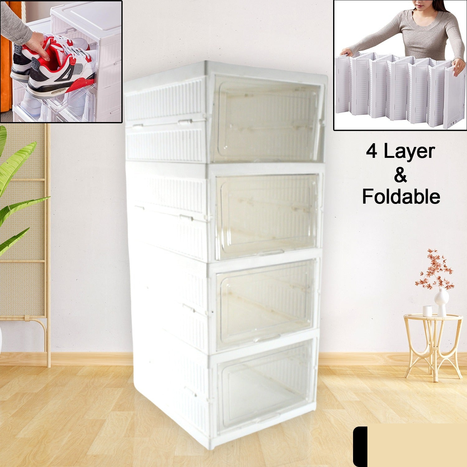 Stackable Storage Rack – Multifunctional Foldable Utility | Organivo - Detailed Feature View 1