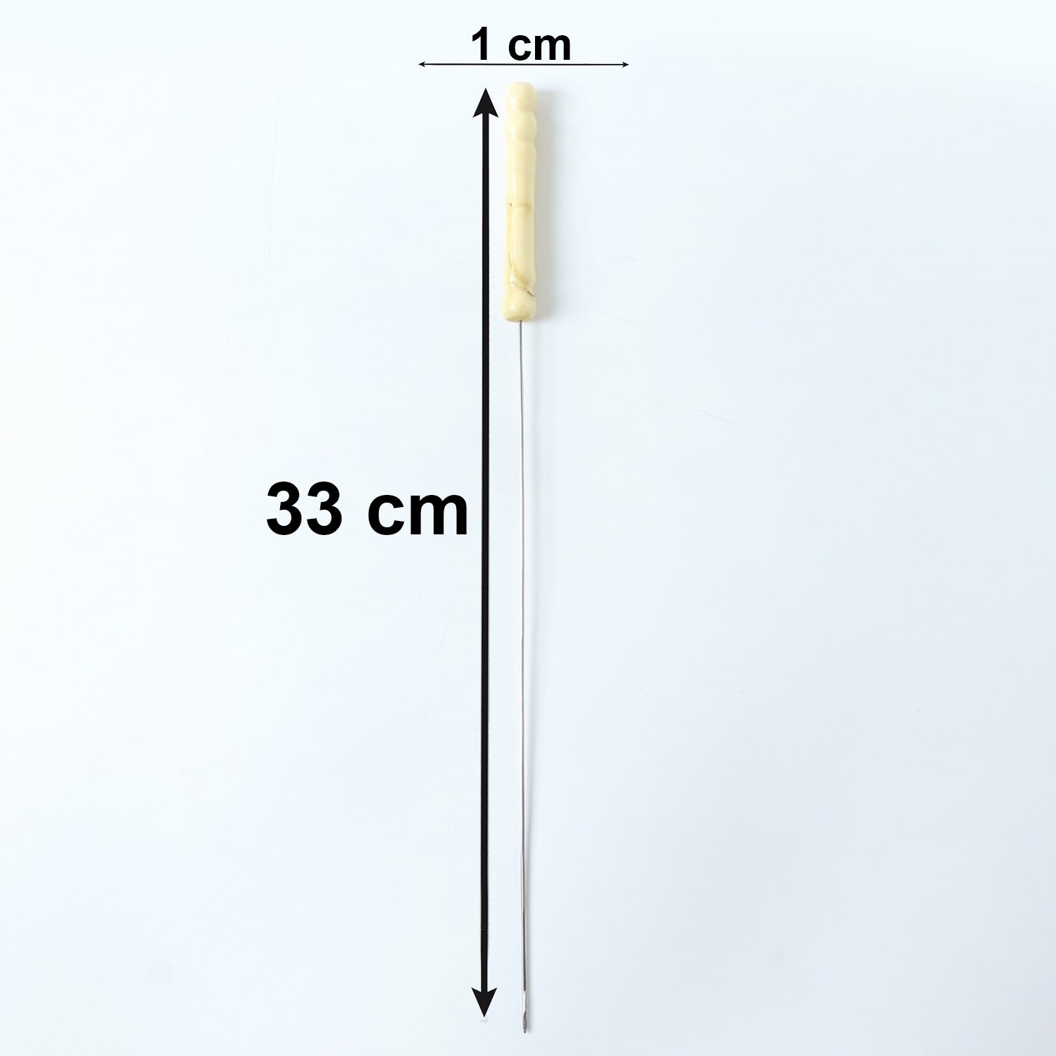Stainless Steel BBQ Skewers – Reusable Grilling Sticks with Wooden Handle - Detailed Feature View 4
