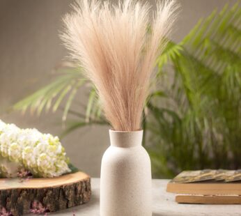 Stylish Flower Holder ‘GOURD’ Vase – Off White, Stone Finish