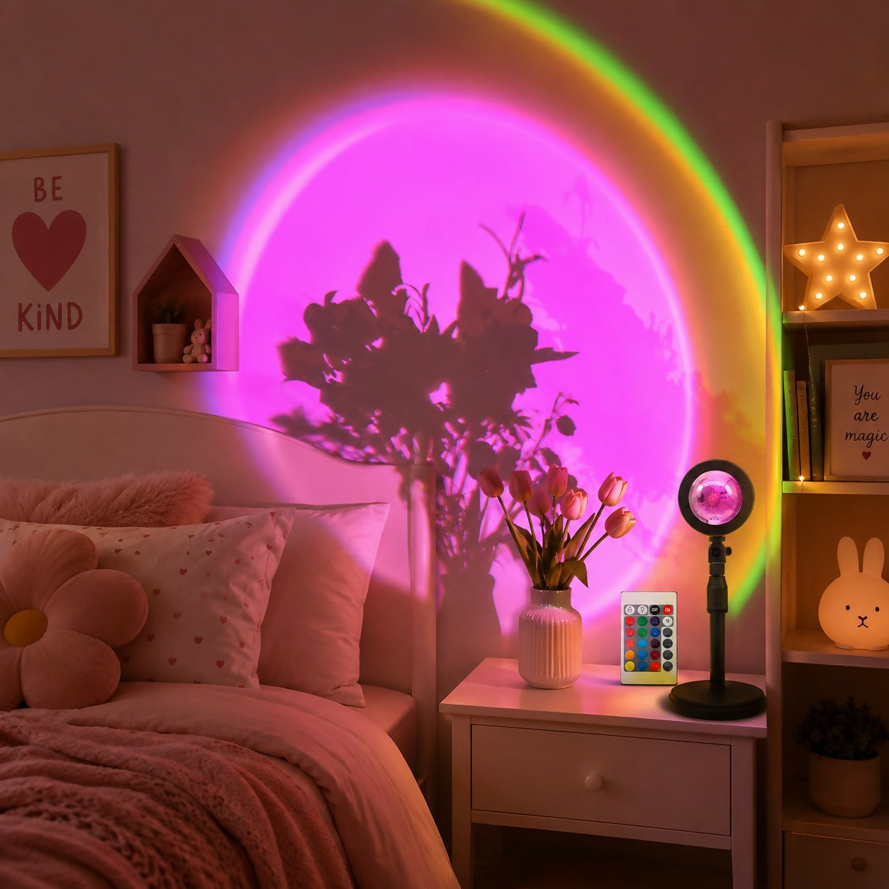 Premium Sunset Lamp 16 Color RGB Projection Light with Remote & Adjustable Stand - Buy Online at Alikart
