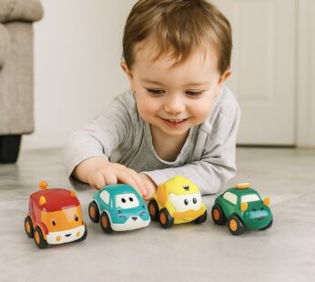 Toddler Toy Cars Set – 12-Piece Colorful Pull Back Vehicles