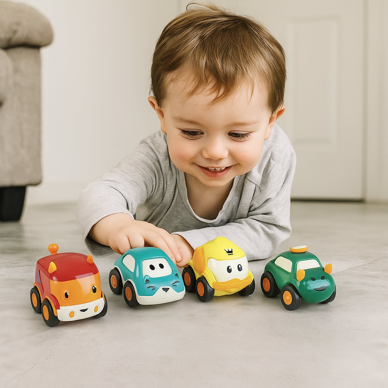Premium Toddler Toy Cars Set – 12-Piece Colorful Pull Back Vehicles - Buy Online at Alikart