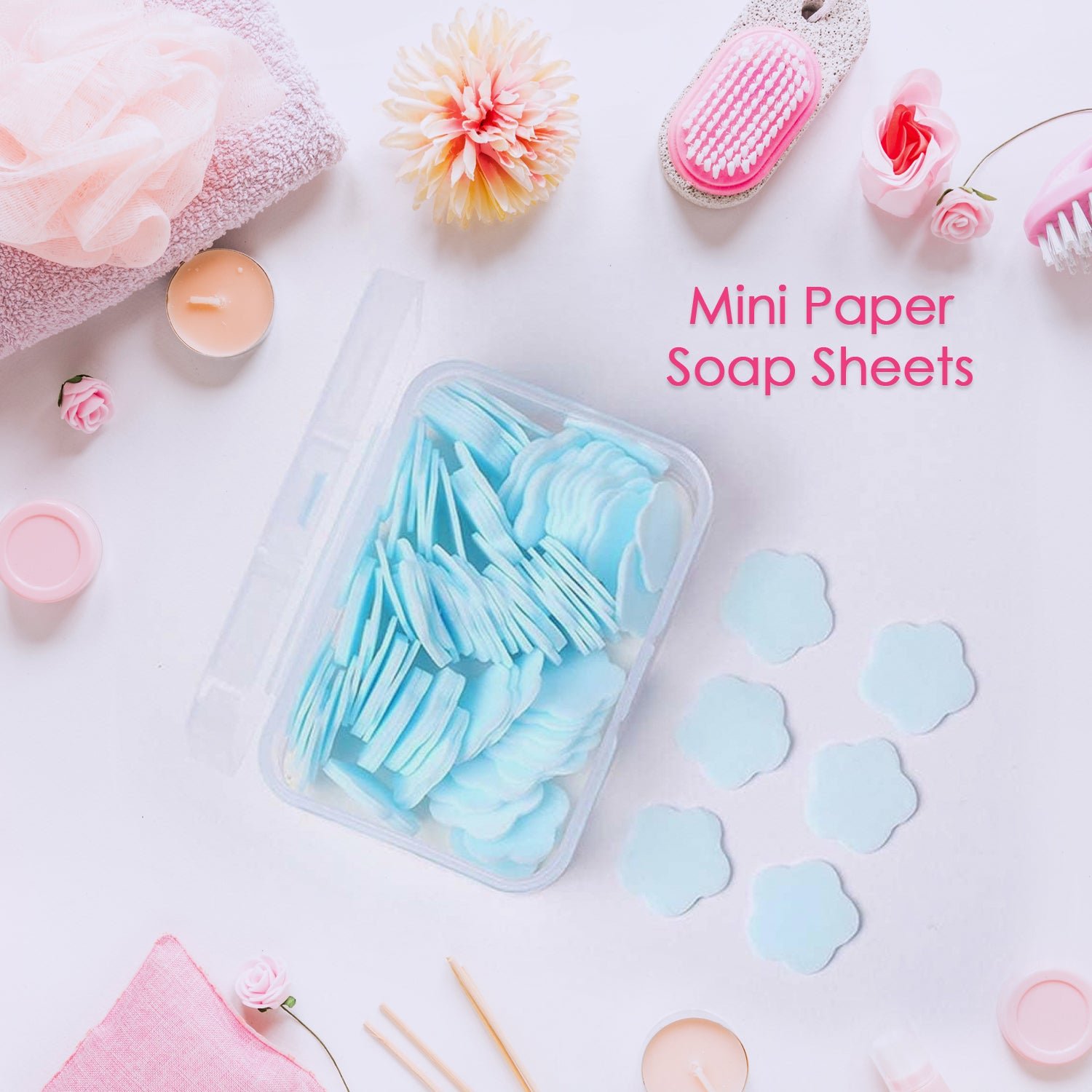 Premium Travel Soap Sheets – 100 Flower-Shaped | VelvetBubbles - Buy Online at Alikart