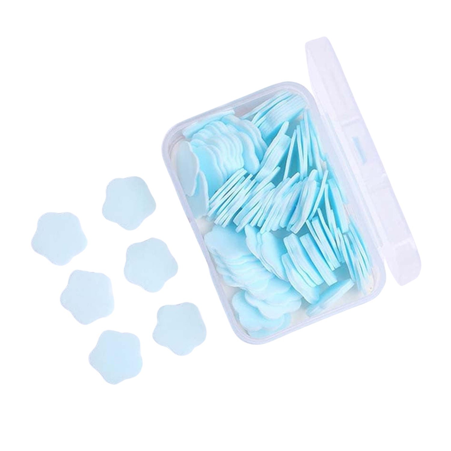 Travel Soap Sheets – 100 Flower-Shaped | VelvetBubbles - Detailed Feature View 1