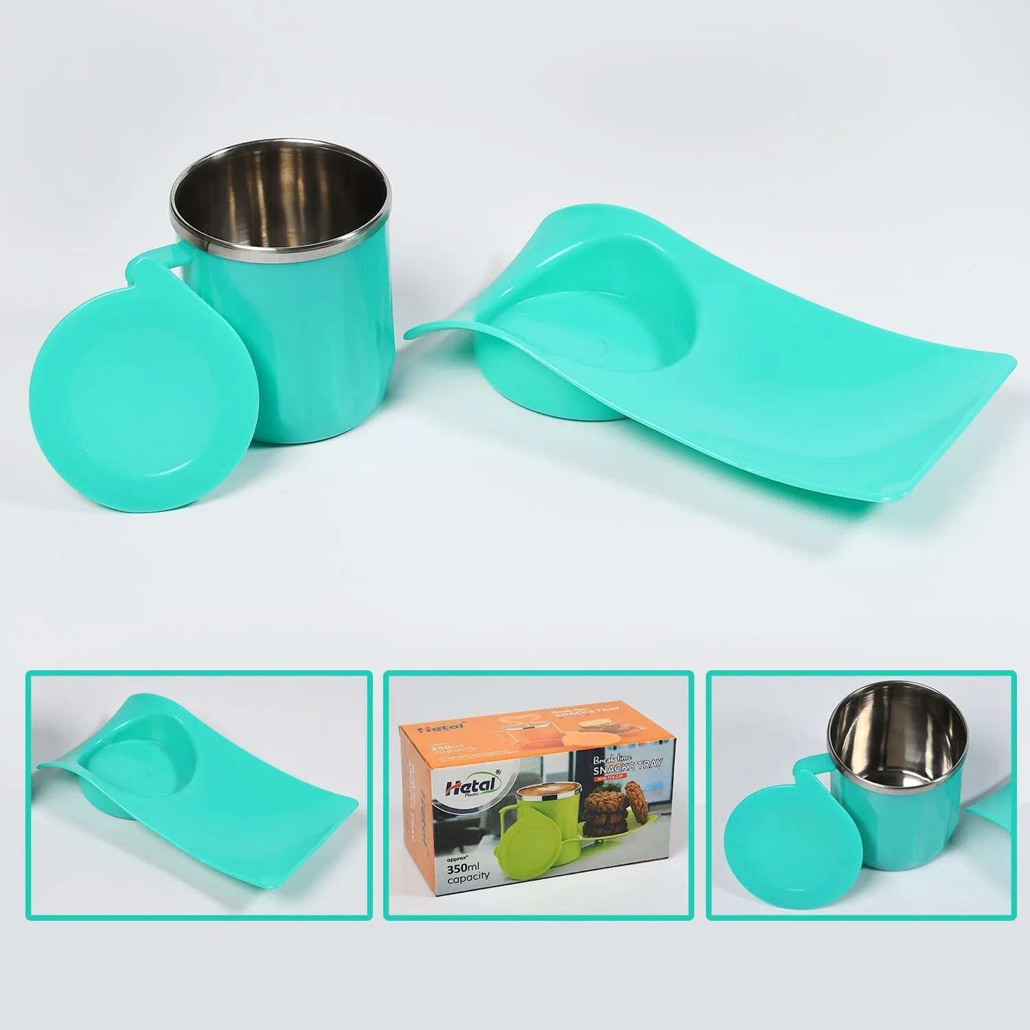 Kids Snack Tray with 350ml Steel Cup – Durable & Hygienic - Detailed Feature View 3