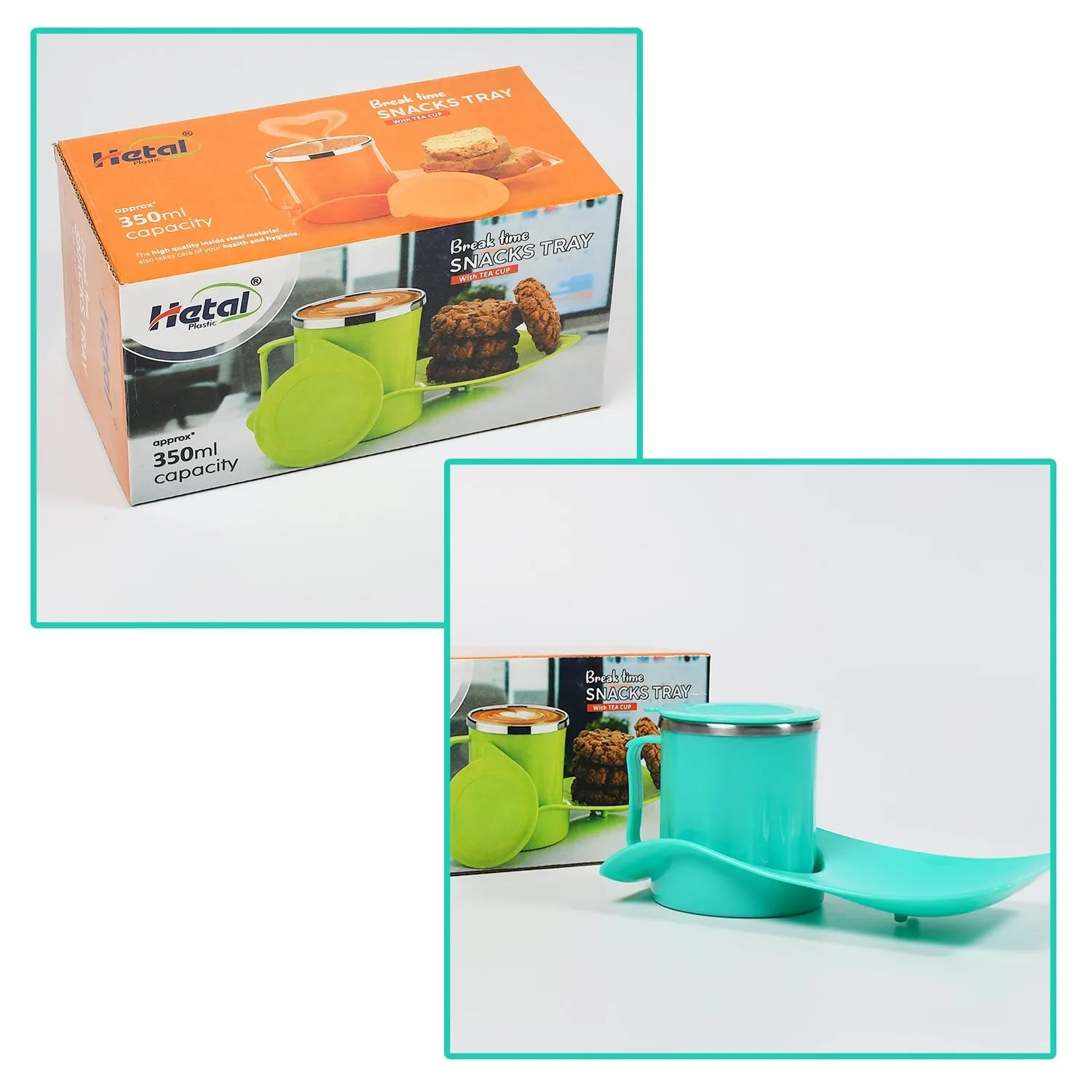 Kids Snack Tray with 350ml Steel Cup – Durable & Hygienic - Detailed Feature View 2