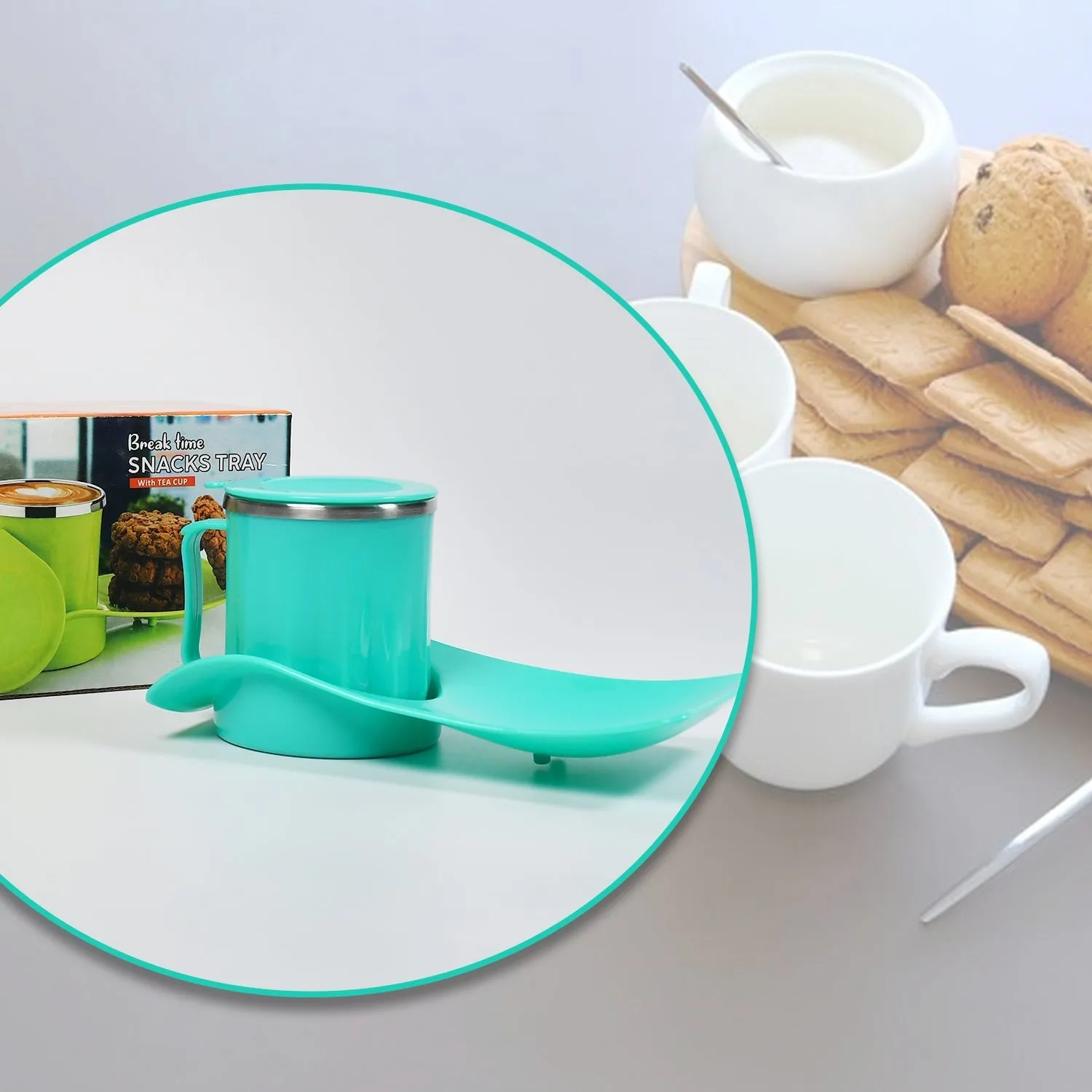 Premium Kids Snack Tray with 350ml Steel Cup – Durable & Hygienic - Buy Online at Alikart