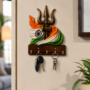 Premium Trishul Design Wooden Key Holder – Elegant Wall Organizer with 5 Hooks - Buy Online at Alikart