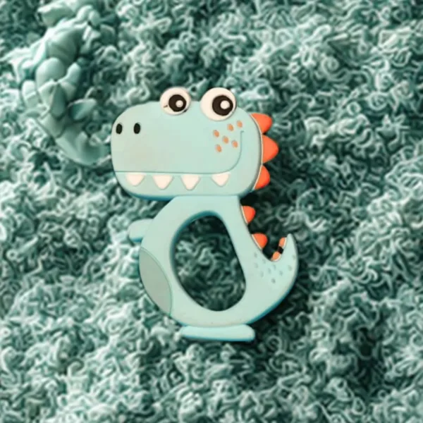 Silicone Dinosaur Baby Teether – Soft, Safe Chewing Toy