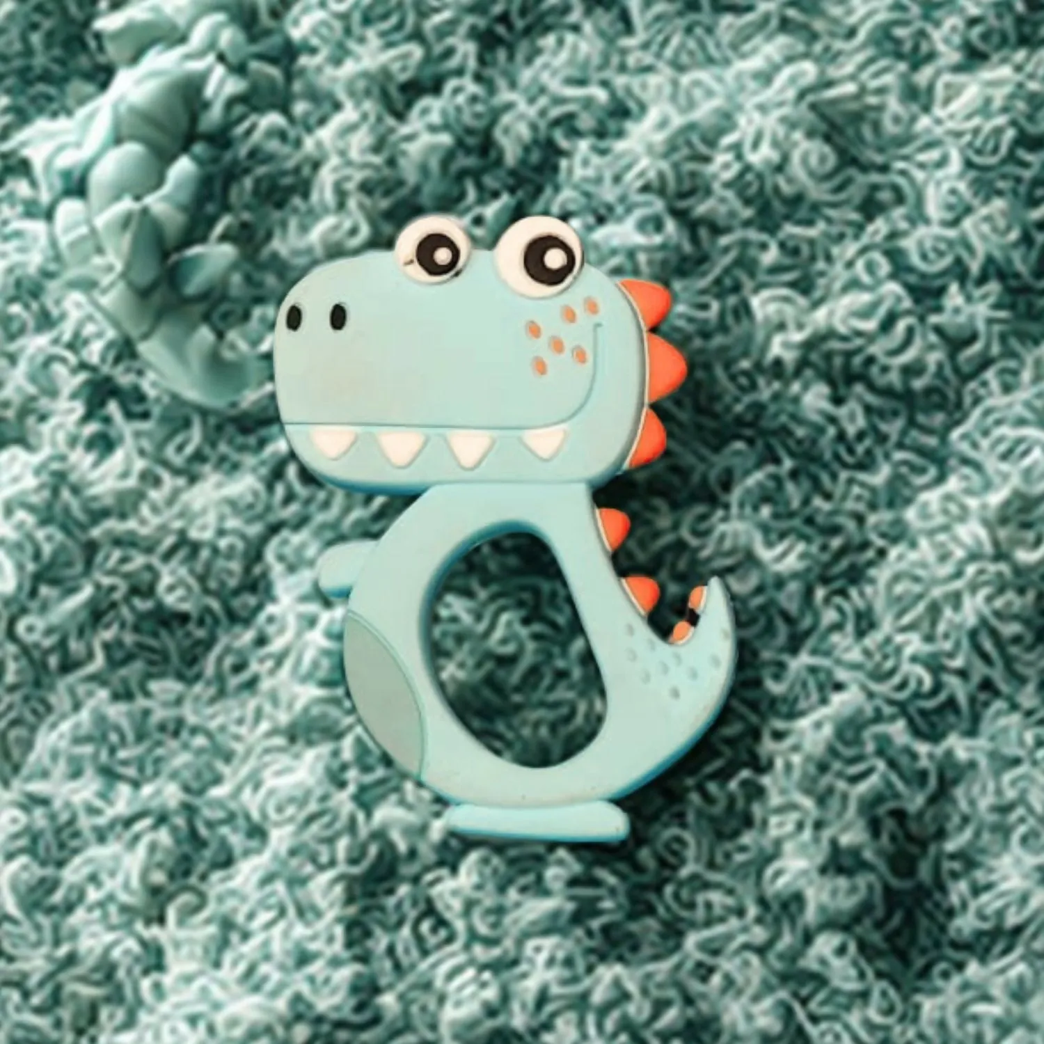Premium Silicone Dinosaur Baby Teether – Soft, Safe Chewing Toy - Buy Online at Alikart