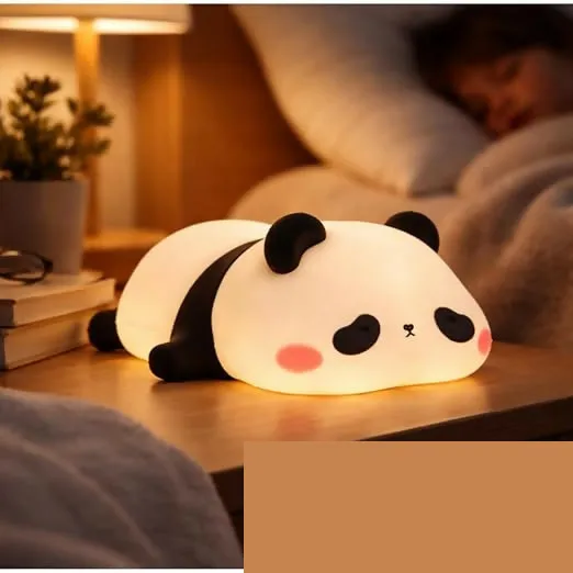 Premium Cute Panda Silicone LED Night Lamp, USB Rechargeable Touch Bedside Light - Buy Online at Alikart