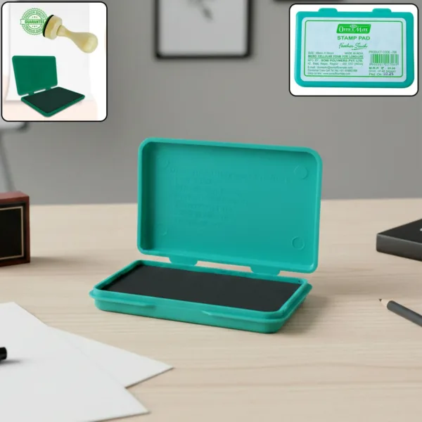 Small Stamp Pad – Feather Touch Green Ink for Clear Impressions
