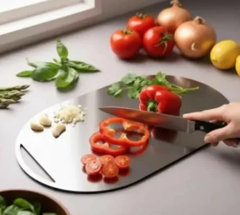 Premium Stainless Steel Chopping Board | Heavy Duty Anti-Rust Cutting Board for Vegetables, Fruits & Meat | Durable Kitchen Cutting Plate with Handle