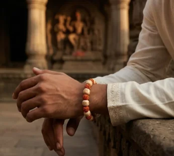 Spiritual Rudraksha Om Mantra Bead Bracelet for Men and Women Daily Wear
