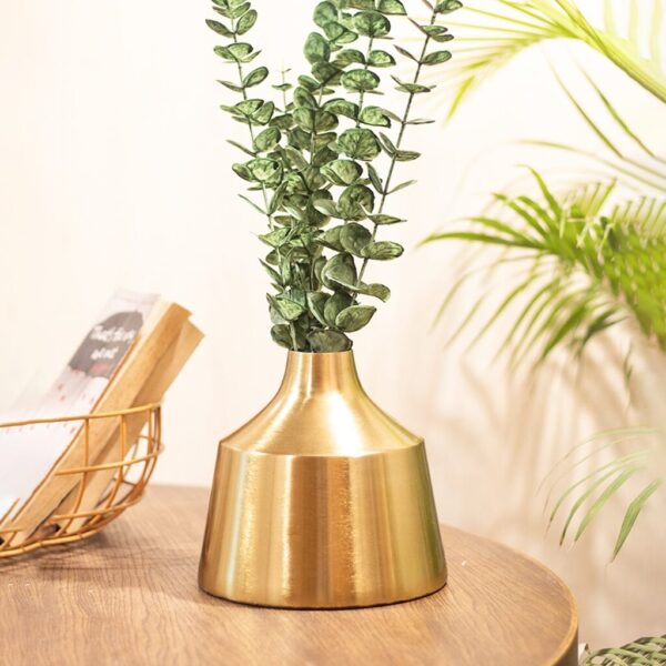 VON CASA Gold Cylindrical Flower Vase