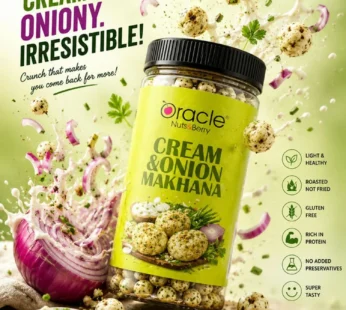 Oracle Cream & Onion Makhana | Super Tasty Roasted Fox Nuts, Gluten Free & Protein Rich 75g
