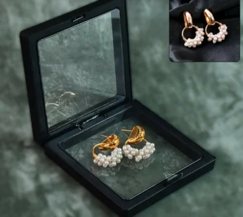 Pearl Beaded Hoop Earrings – Elegant Lightweight Design