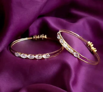 Crystal Studded Bangles – Elegant Dual-Line Design