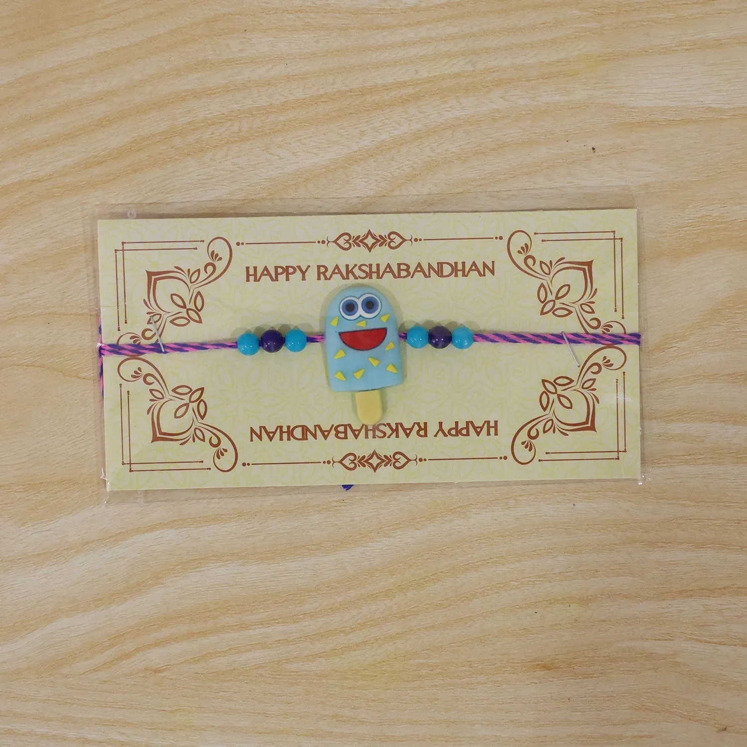 Cartoon Kids Rakhi – Smiling Ice Cream Designer for Brother - Detailed Feature View 5