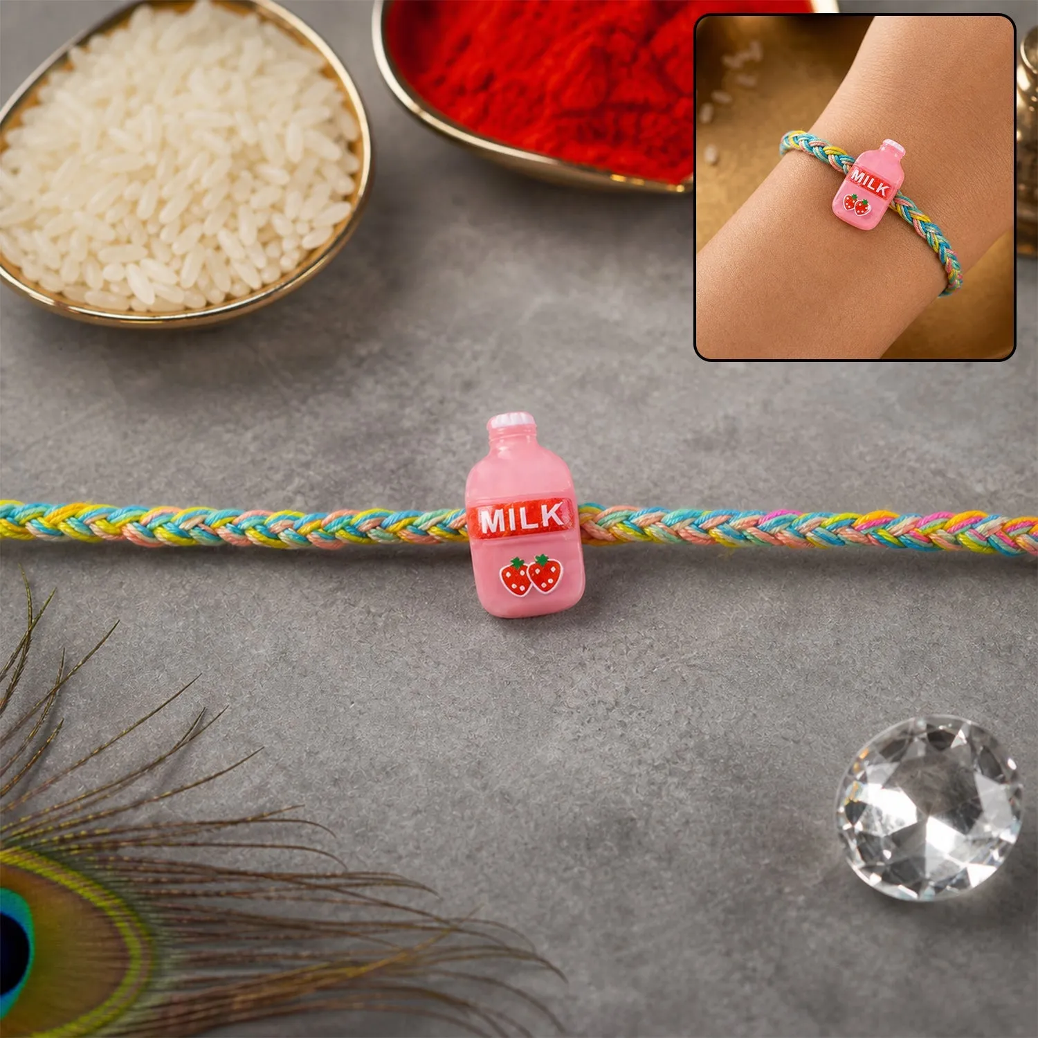 Premium Milk Bottle Rakhi – Stylish & Meaningful Brother Gift - Buy Online at Alikart