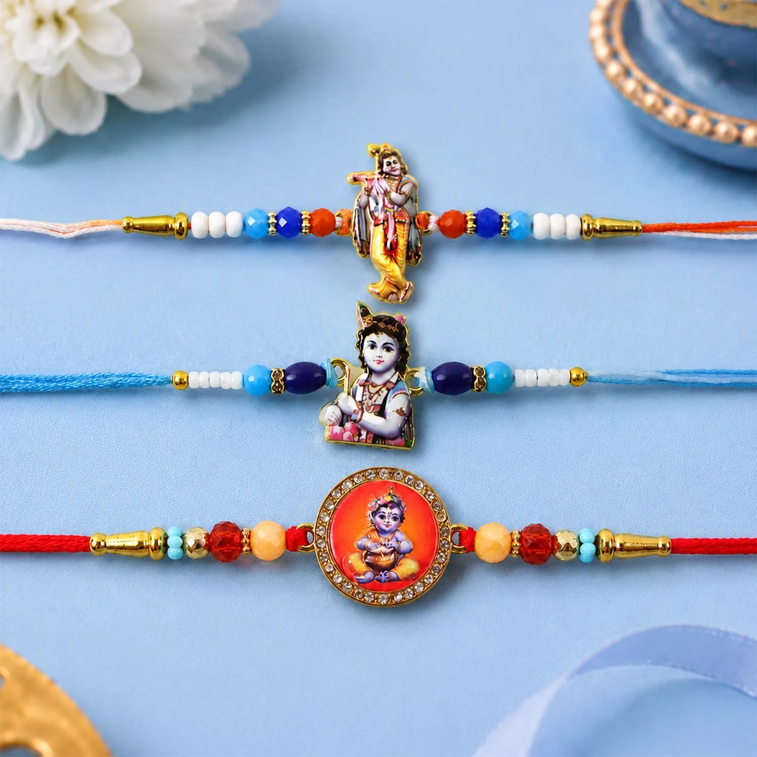 Premium Mixed Charm Designer Rakhi Combo for Raksha Bandhan Gift (3 Pc) - Buy Online at Alikart
