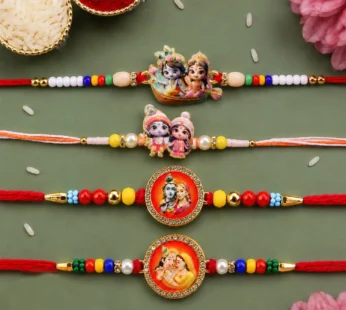 Rakhi Combo Set – Devotional Designer for Brothers & Kids (4 Pc)