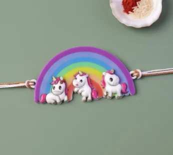 Rainbow Unicorn Kids Rakhi for Raksha Bandhan Celebration
